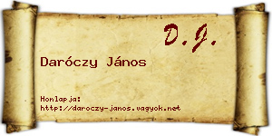 Daróczy János névjegykártya