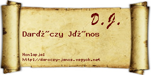 Daróczy János névjegykártya