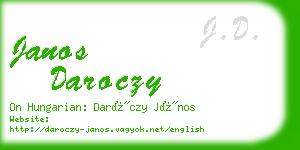 janos daroczy business card